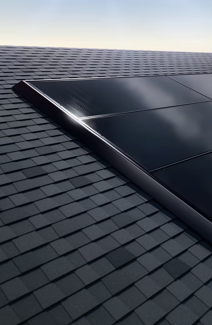 Tesla Solar Roof tiles on a residential home